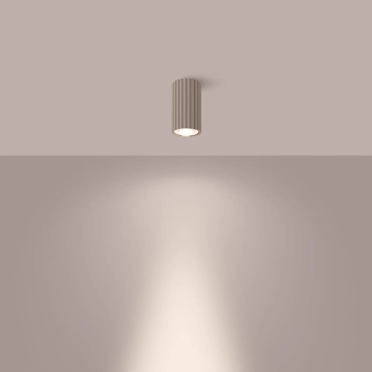 Plafonnier LED Taupe Cylindre Moderne