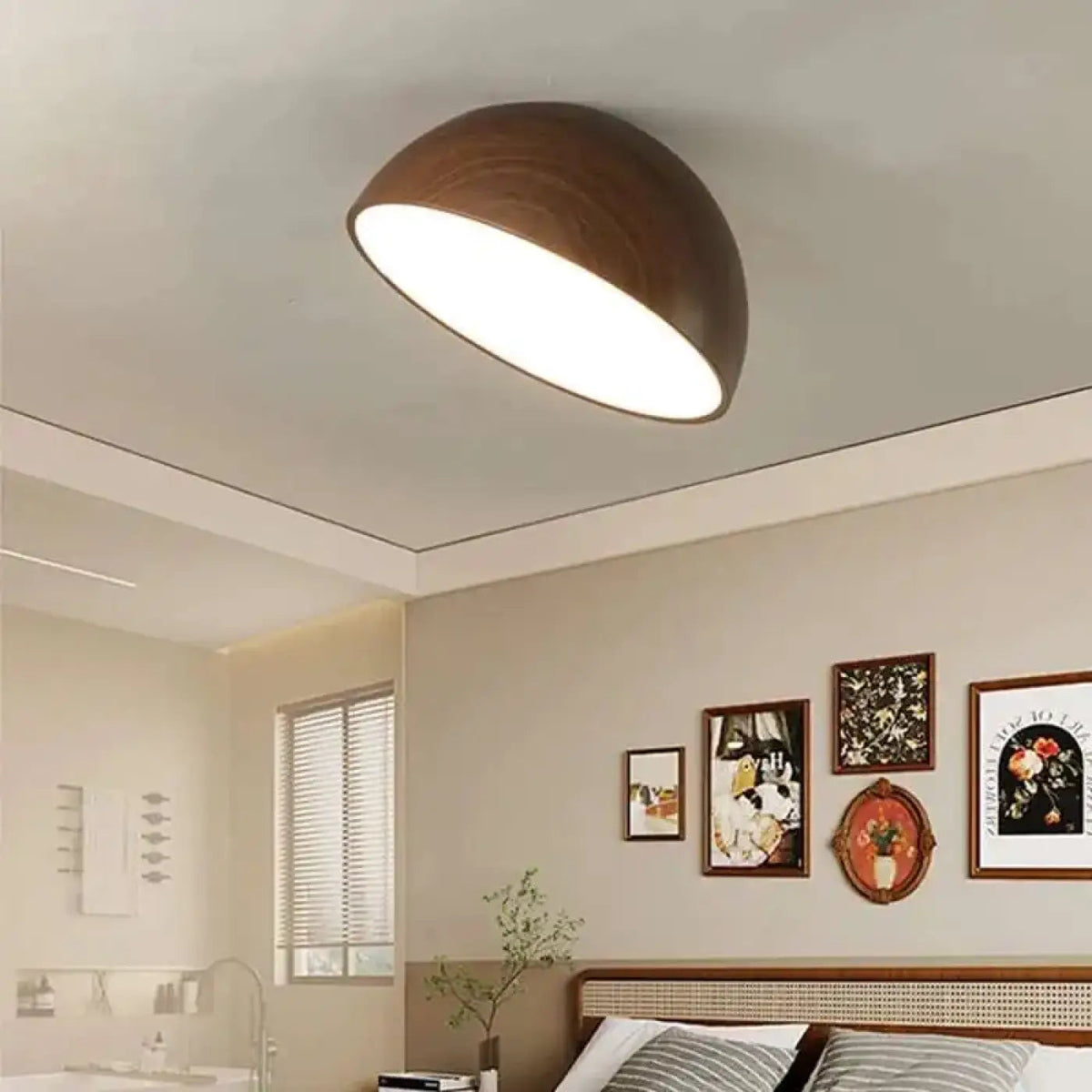Plafonnier Demi Sphère Bois LED - Dalumea - vue 2