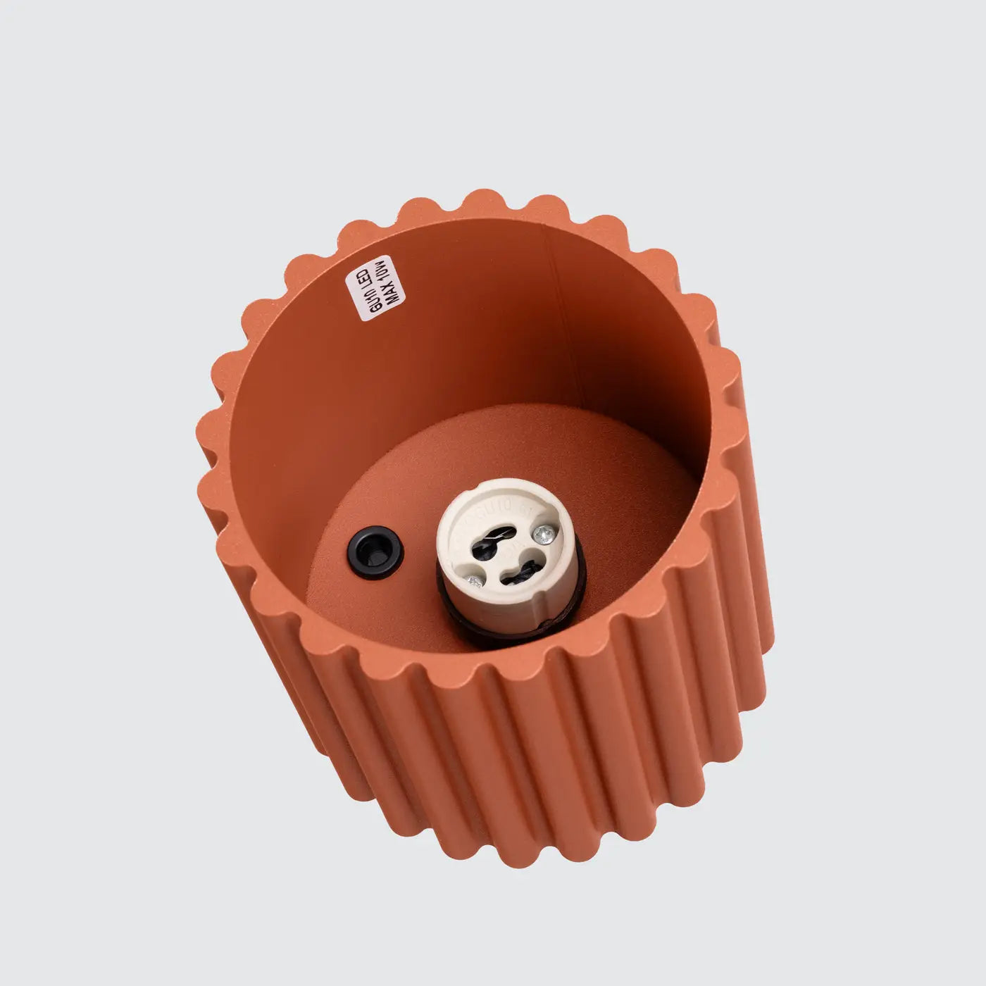 Plafonnier Cylindrique Strié Ouverture Lisse Rouge Ocre - Dalumea - vue 4