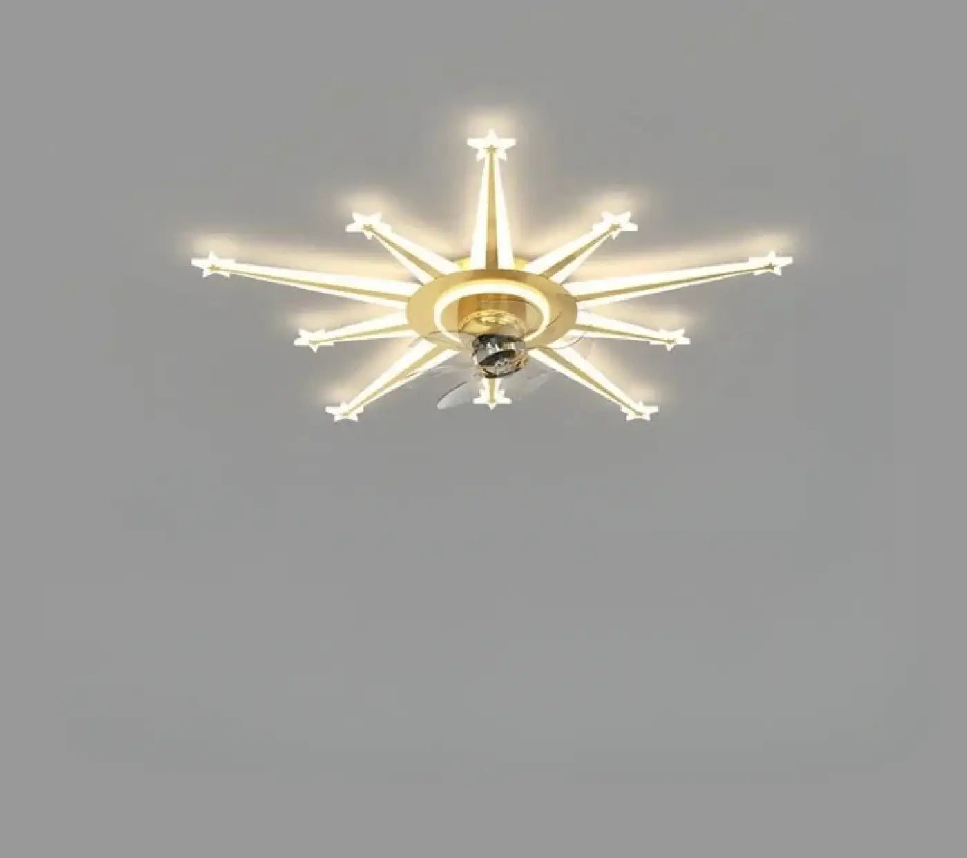 Plafonnier ventilateur design avec tubes lumineux et details elegants - Dalumea - vue 11
