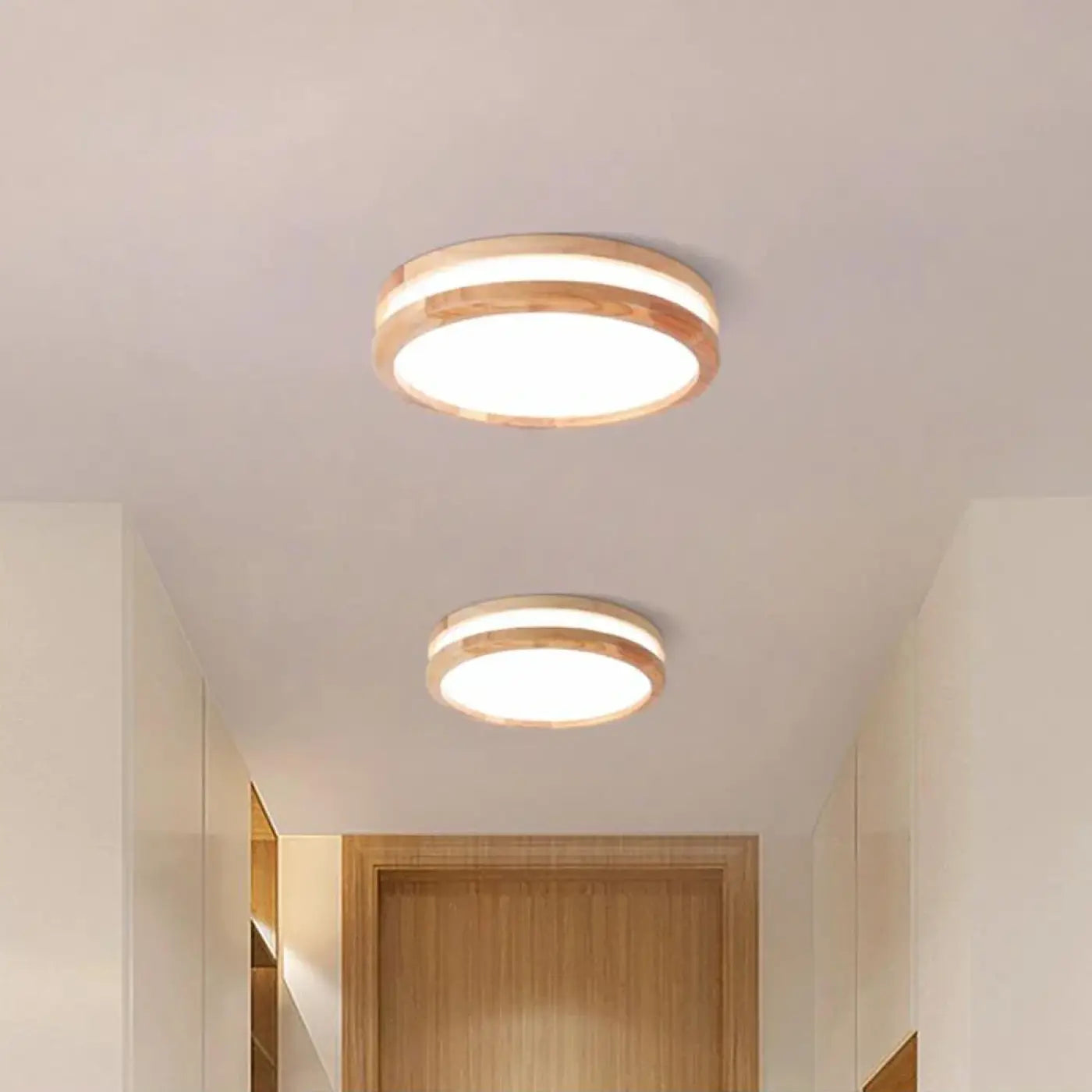 Plafonnier Rond Bois Clair LED - Dalumea - vue 1