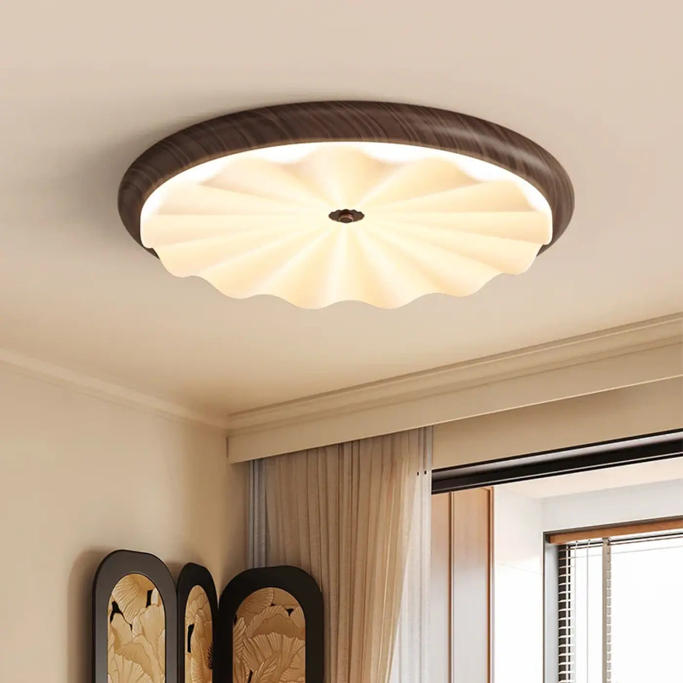 Plafonnier LED Verre Ondulé Blanc - Dalumea - vue 5