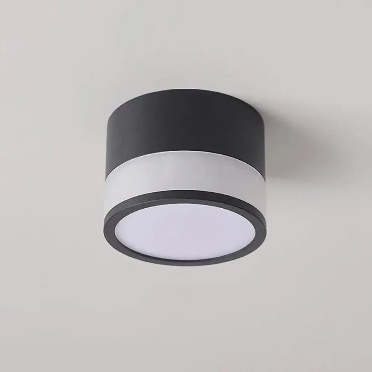 Plafonnier LED Cylindrique Noir Blanc - Dalumea - vue 6