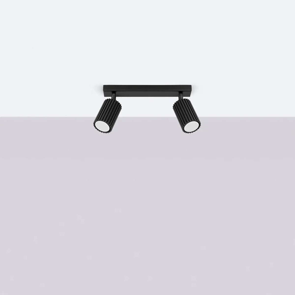 Plafonnier Double Spot Noir Orientable