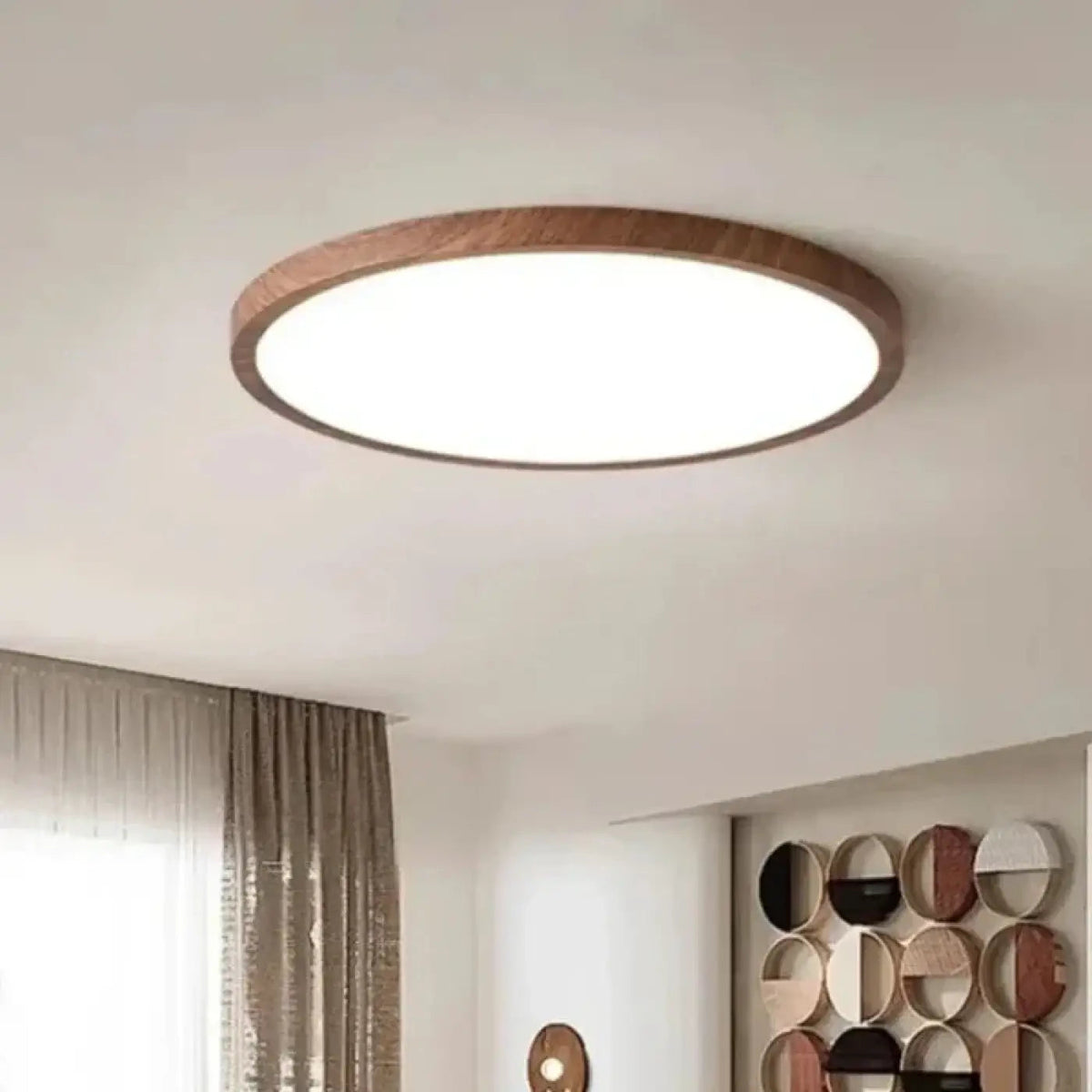 Plafonnier LED Rond Effet Bois - Dalumea - vue 1
