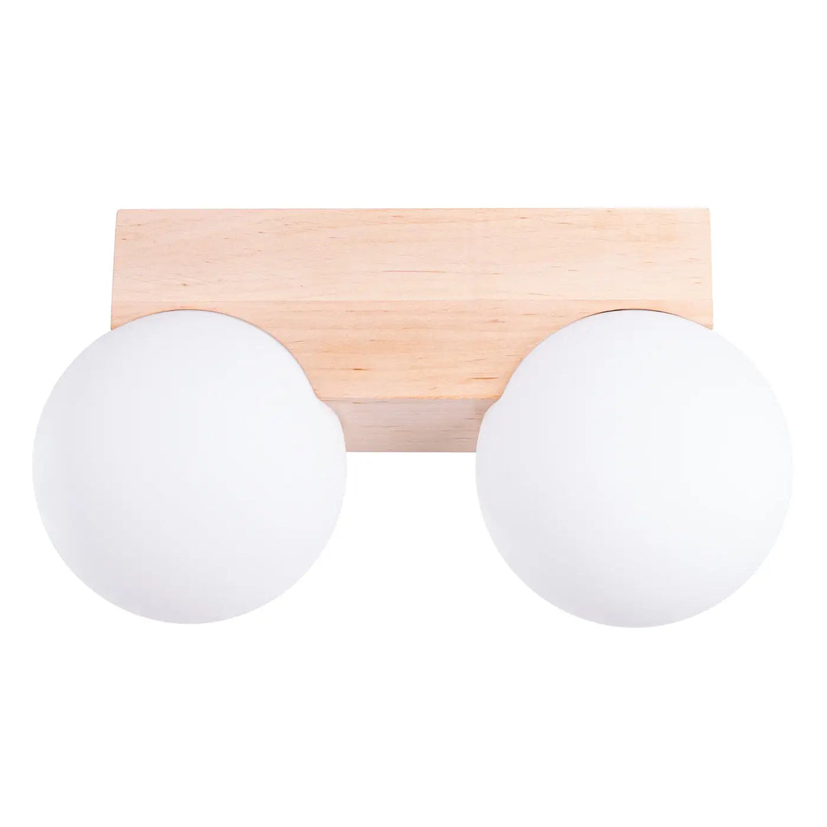 Plafonnier Bois Naturel 2 Globes - Dalumea - vue 5