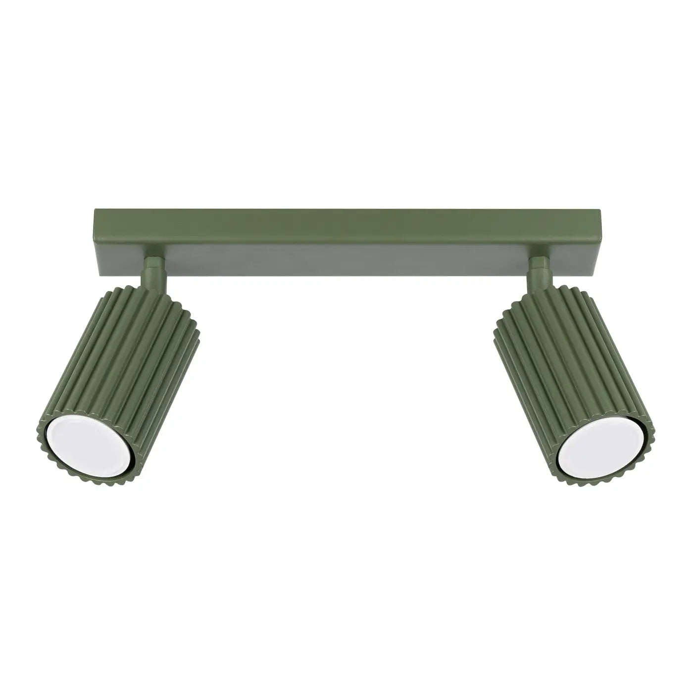 Plafonnier 2 Spots Cannelé Vert Olive - Dalumea - vue 8