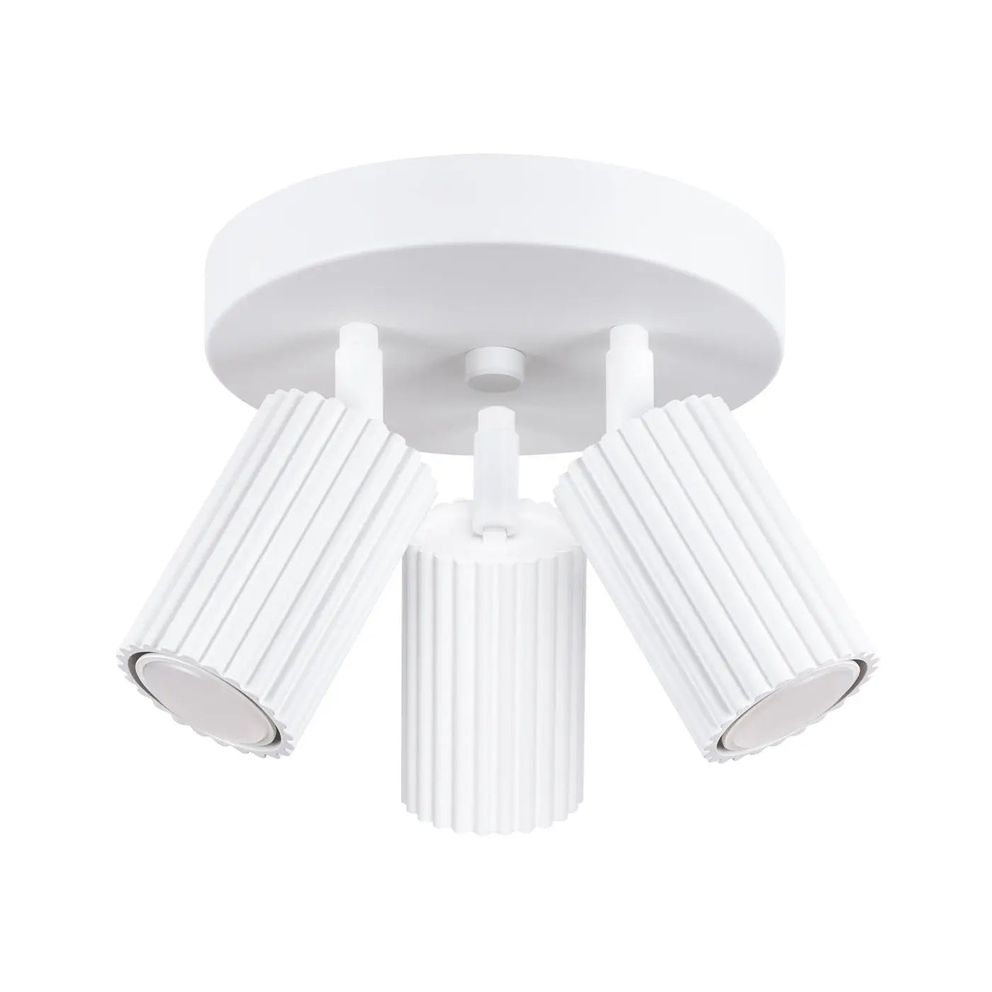 Plafonnier 3 Spots Orientables Cannelé Blanc - Dalumea - vue 7