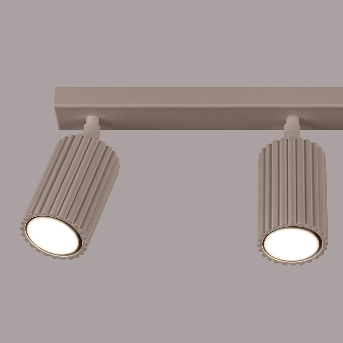Plafonnier 3 Spots Taupe Cannelé - Dalumea - vue 3