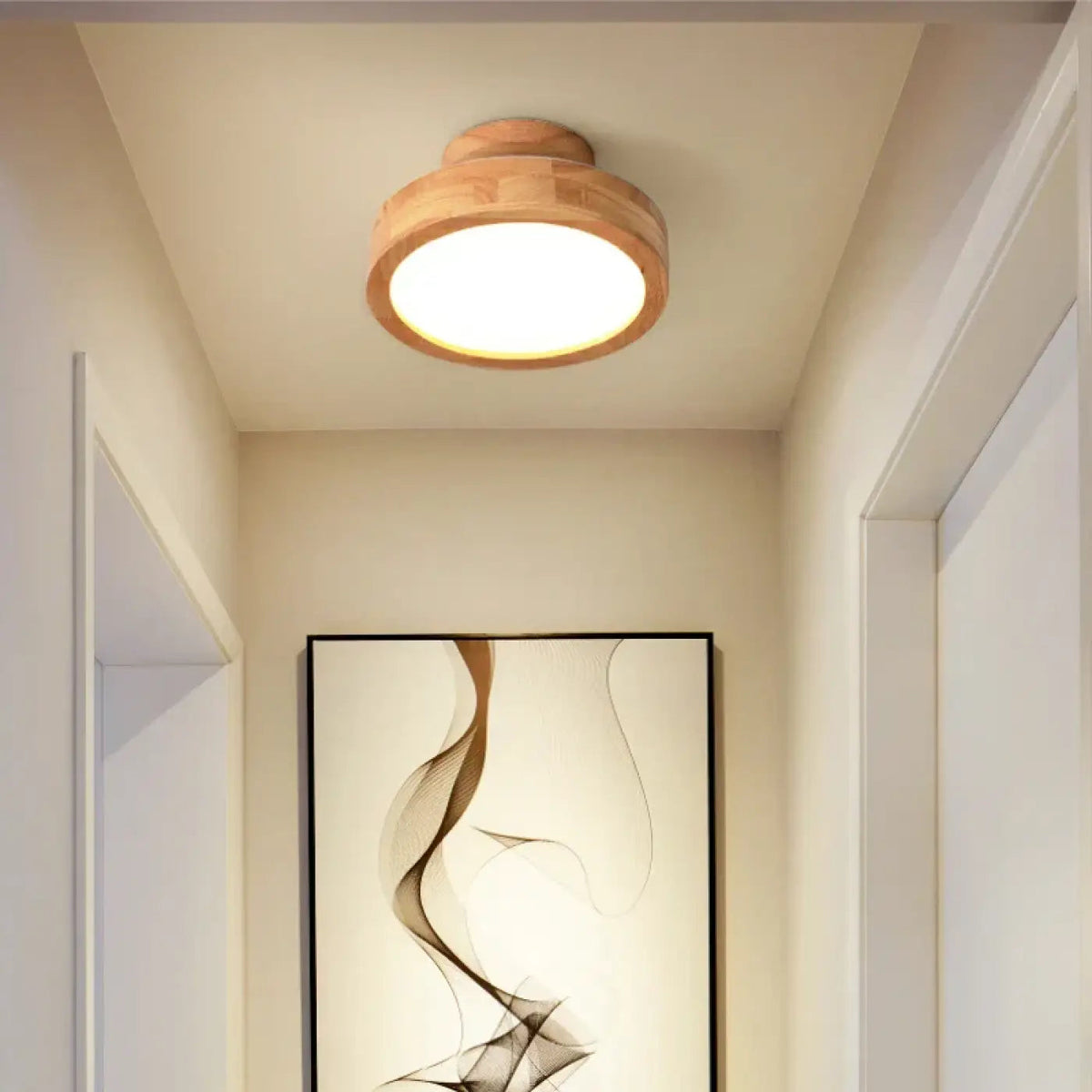 Plafonnier Bois LED Design Moderne - Dalumea - vue 4