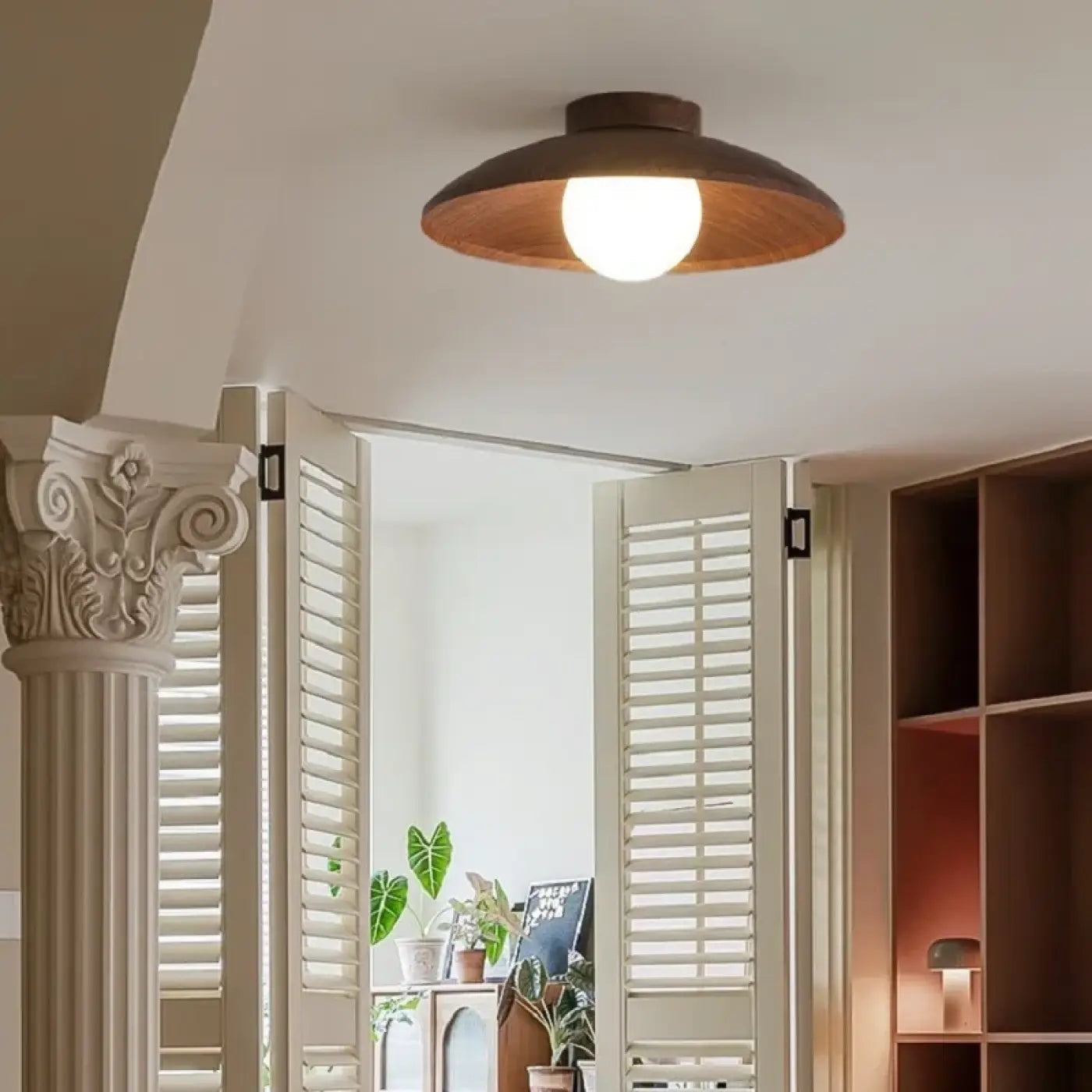 Plafonnier Bois Rond Design Scandinave - Dalumea - vue 1