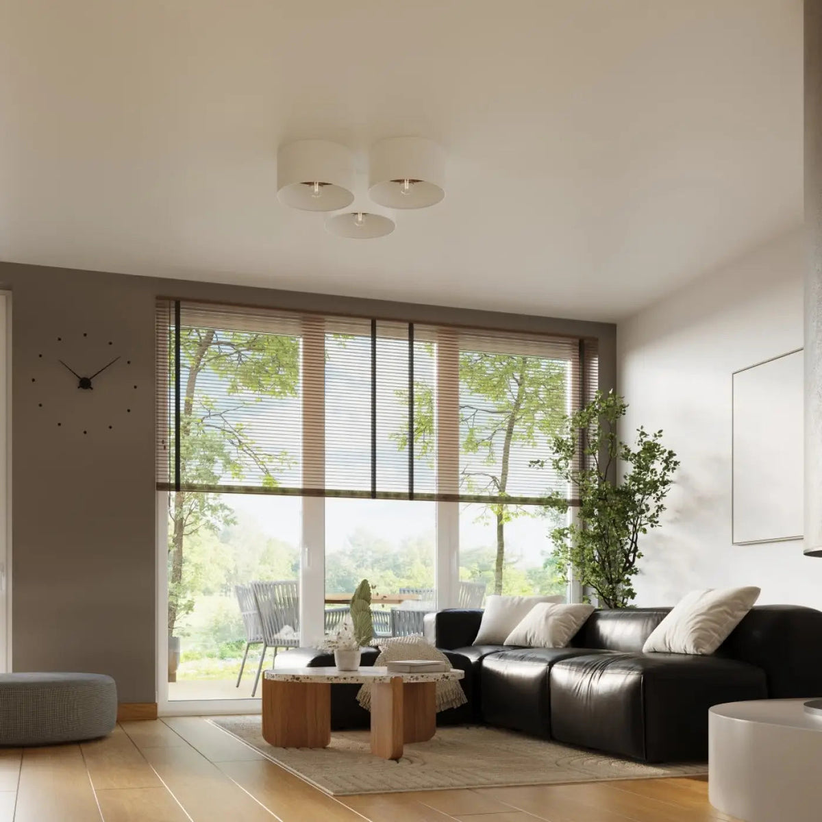 Plafonnier Scandinave Blanc Bois Foncé - Dalumea - vue 8