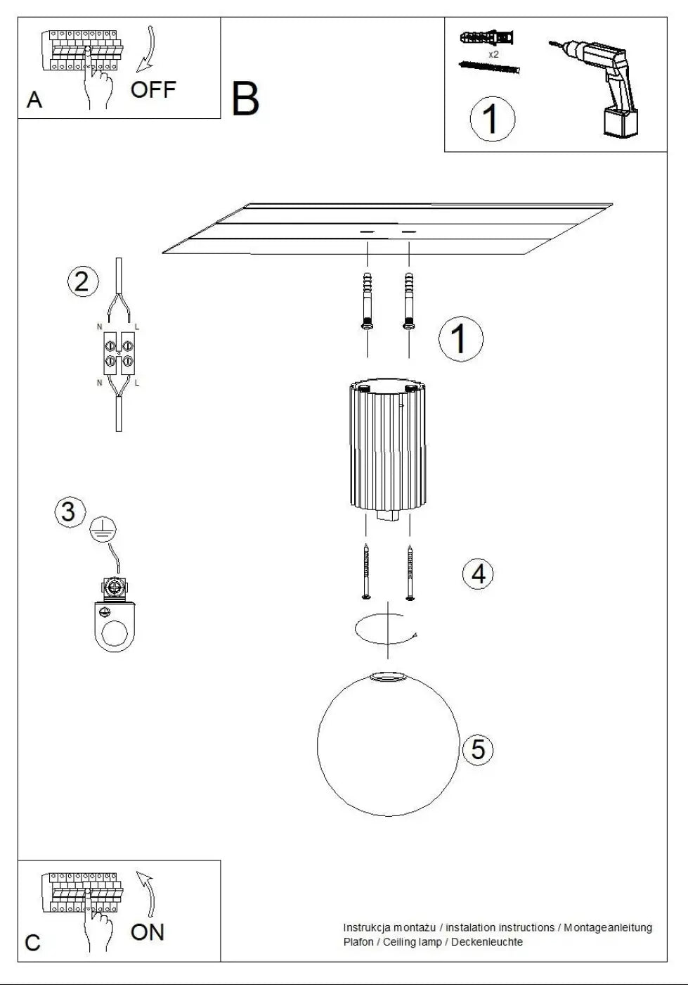 Plafonnier luminaire plafonnier rouge ochra style minimaliste - Dalumea - vue 13