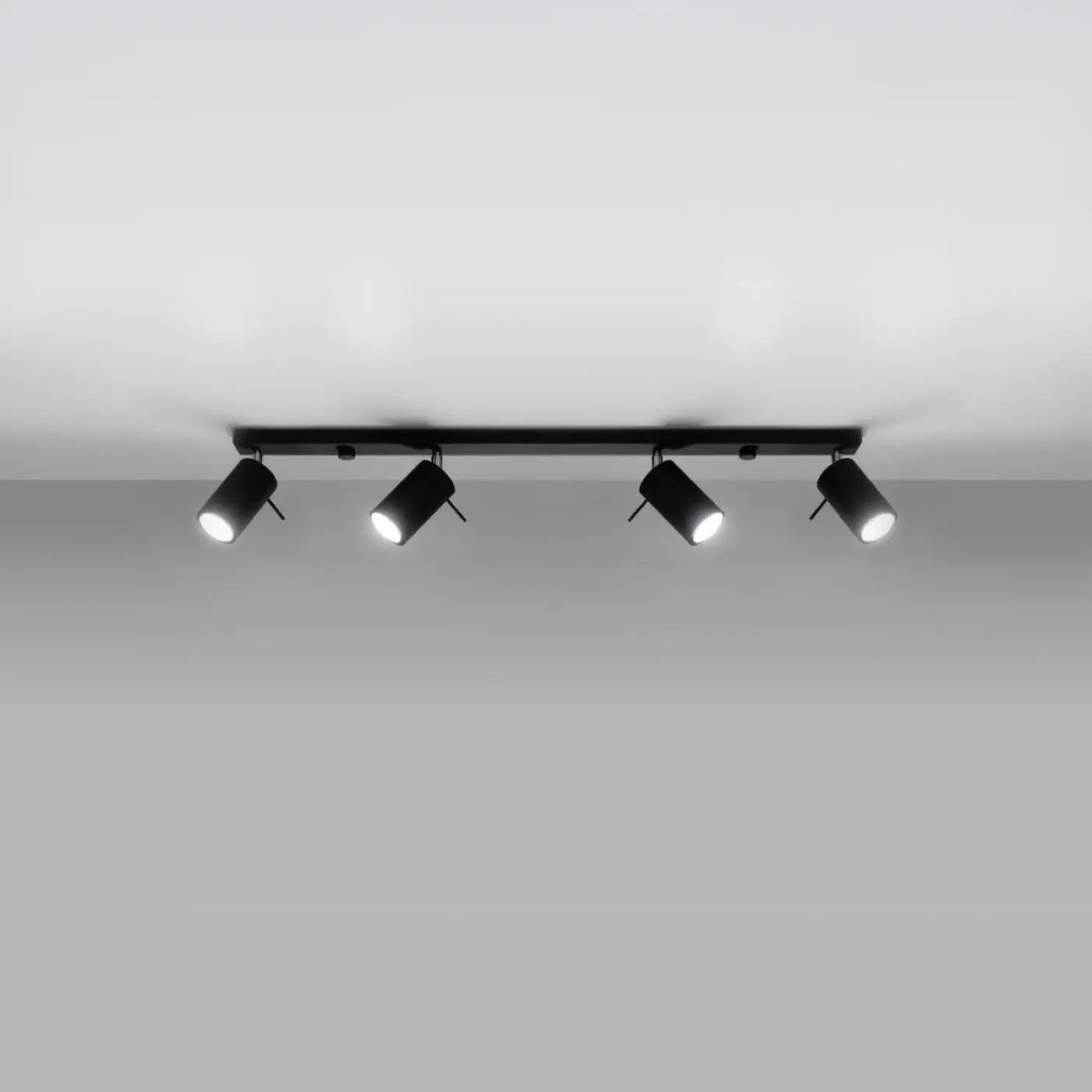 Plafonnier Rail 4 Spots Orientables Noir - Dalumea - vue 1