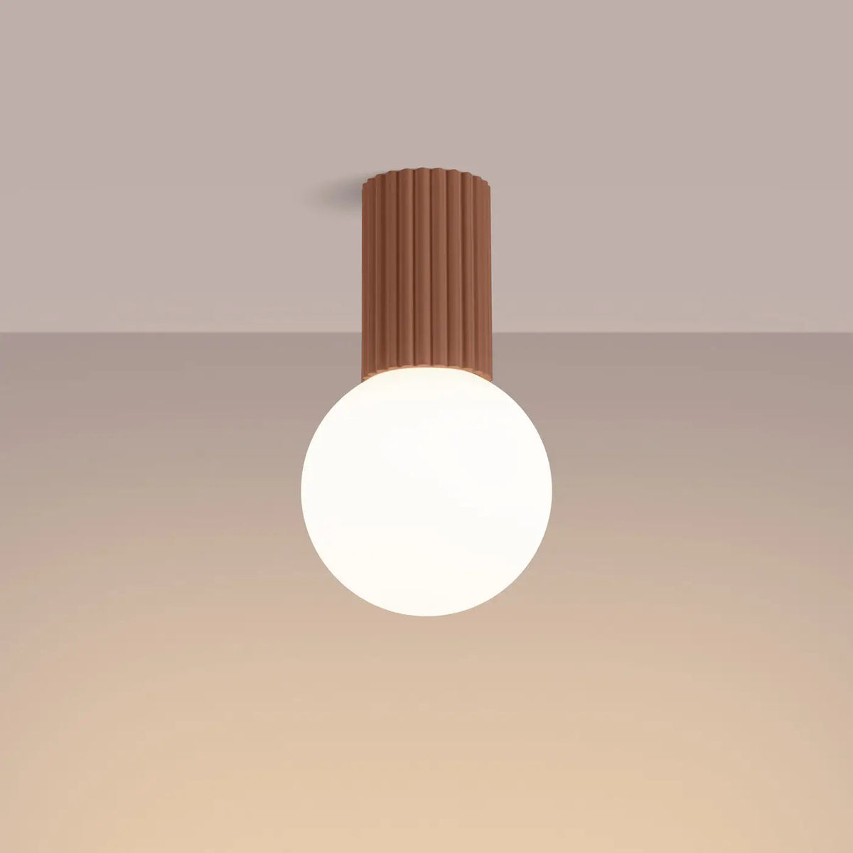 Plafonnier Minimaliste Moka Globe Opalin - Dalumea - vue 1