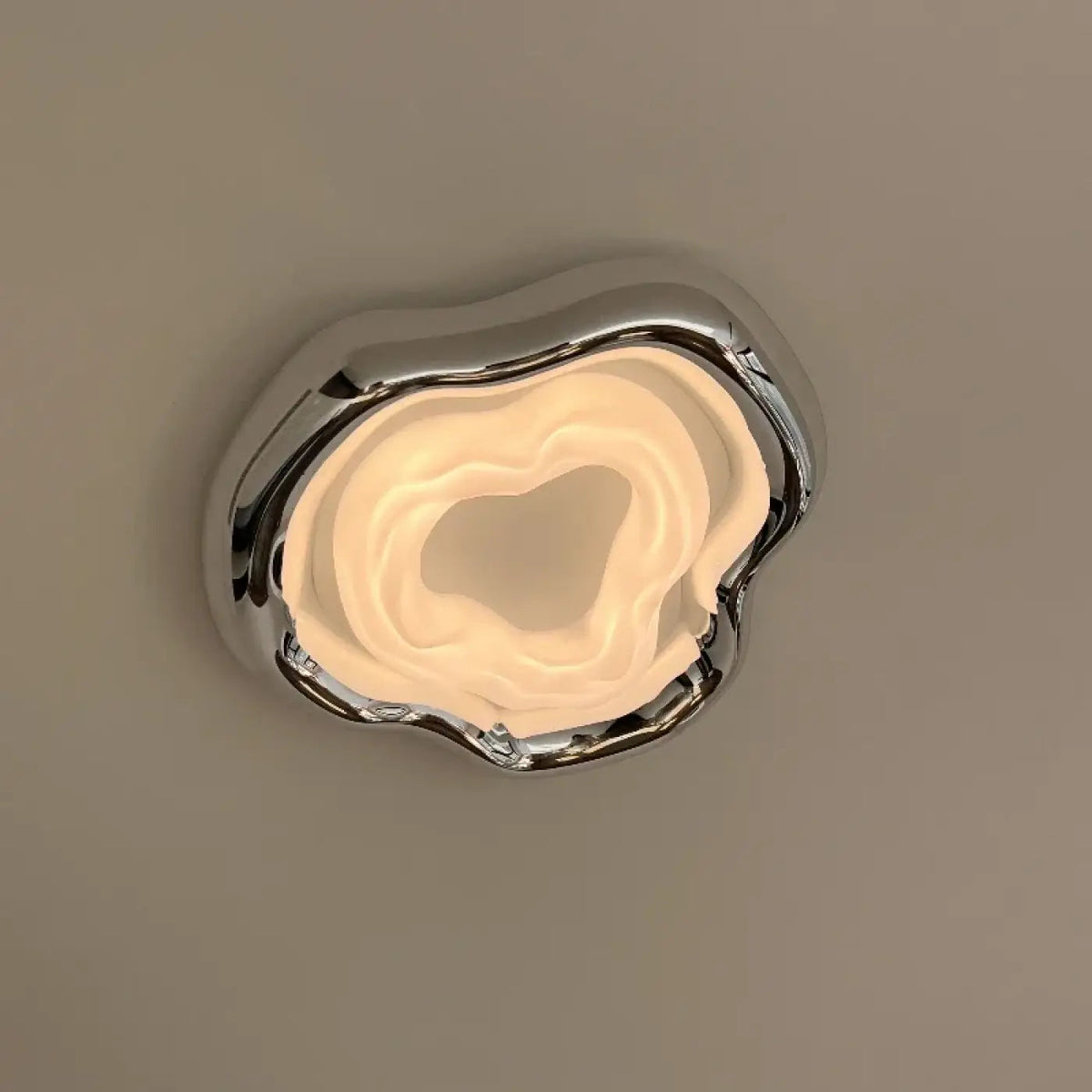 Plafonnier LED Design Chromé Organique - Dalumea - vue 4