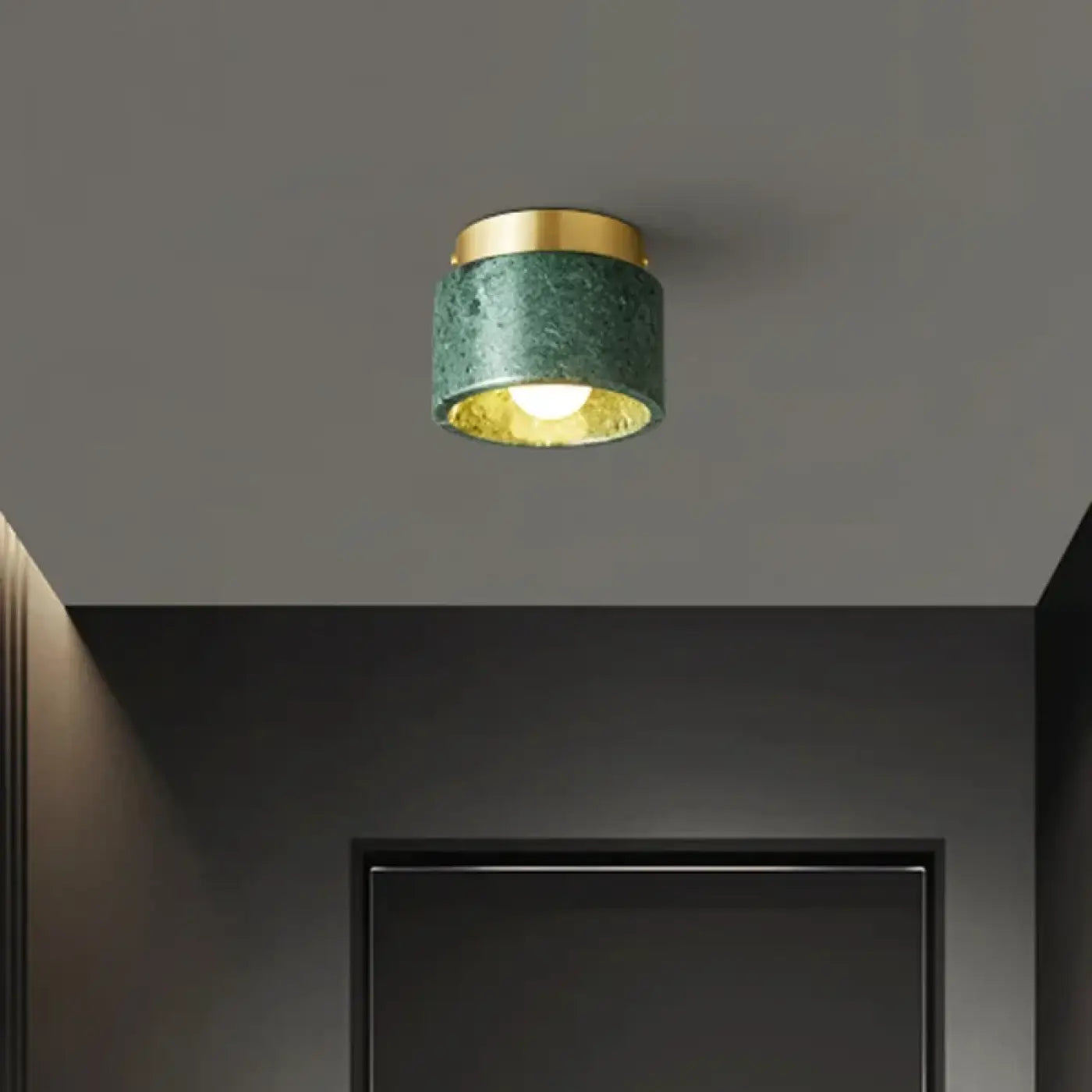 Plafonnier Marbre Laiton Cylindrique - Dalumea - vue 3