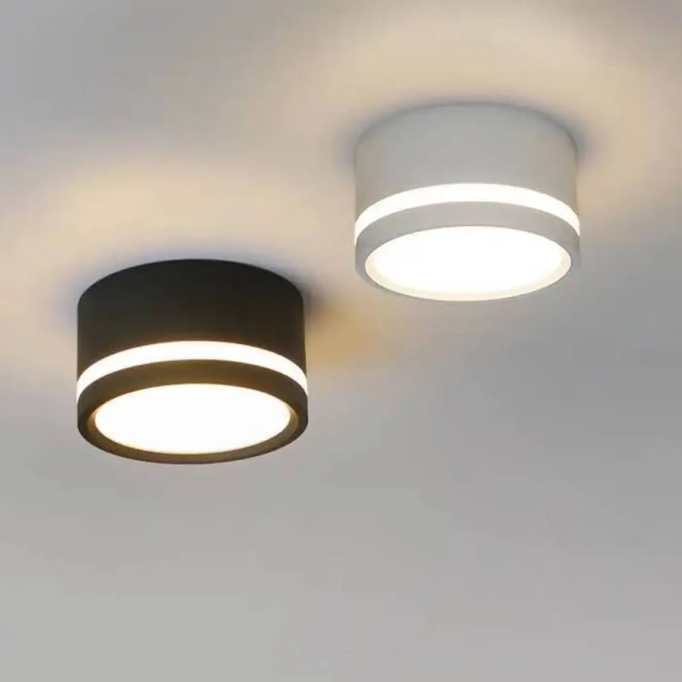 Plafonnier Rond Minimaliste Noir Blanc - Dalumea - vue 5
