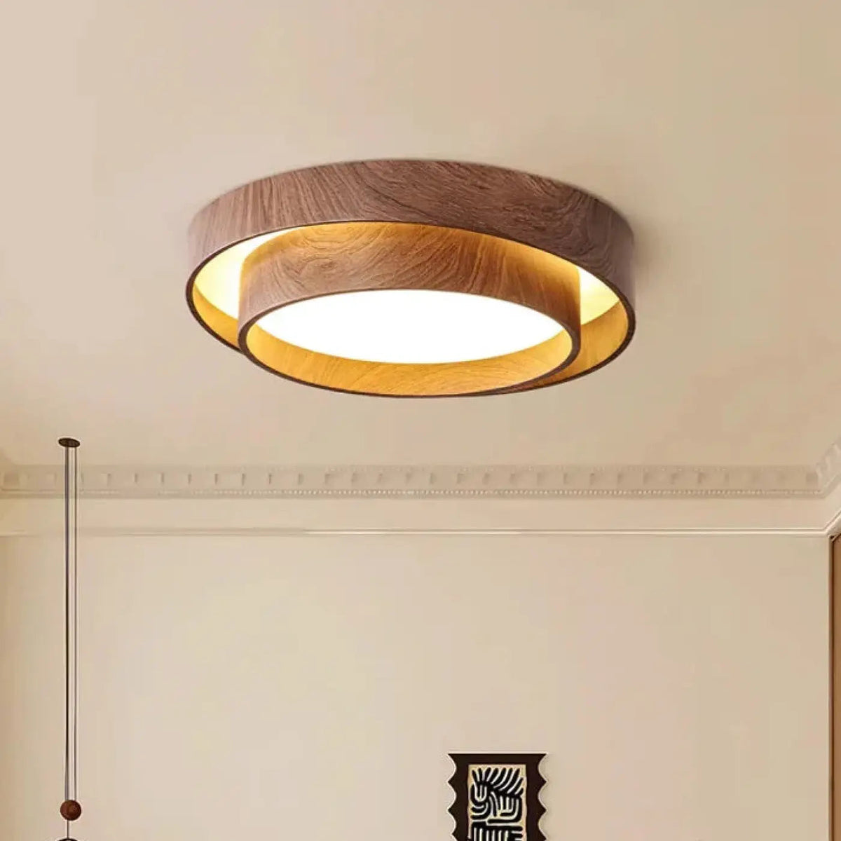 Plafonnier LED Effet Bois Scandinave - Dalumea - vue 2