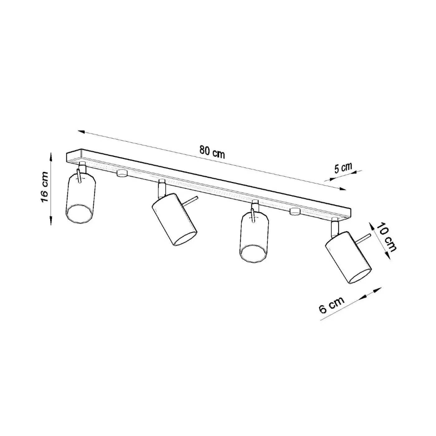 Plafonnier Rail 4 Spots Chrome - Dalumea - vue 6