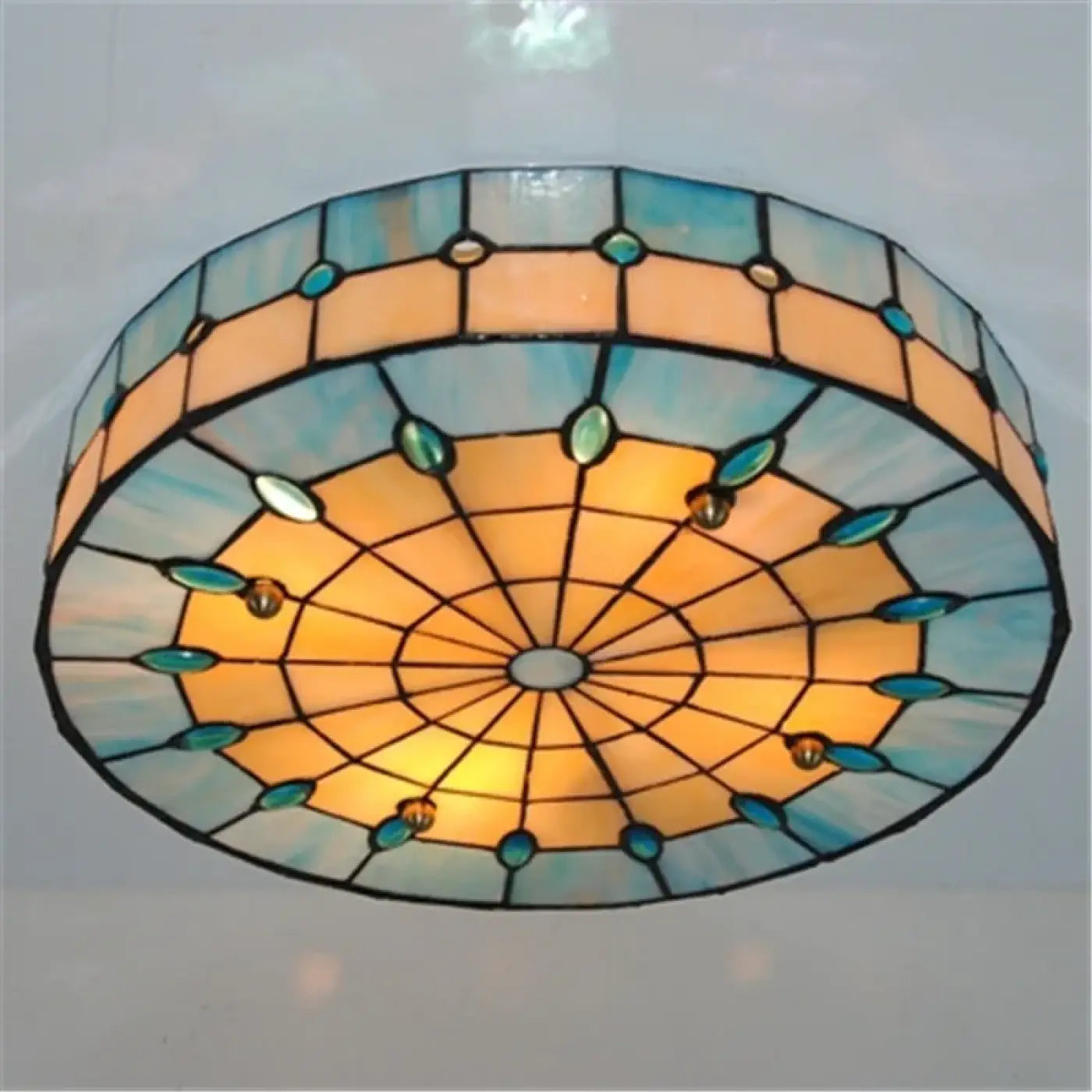 Plafonnier Tiffany Vitrail Art Déco - Dalumea - vue 1