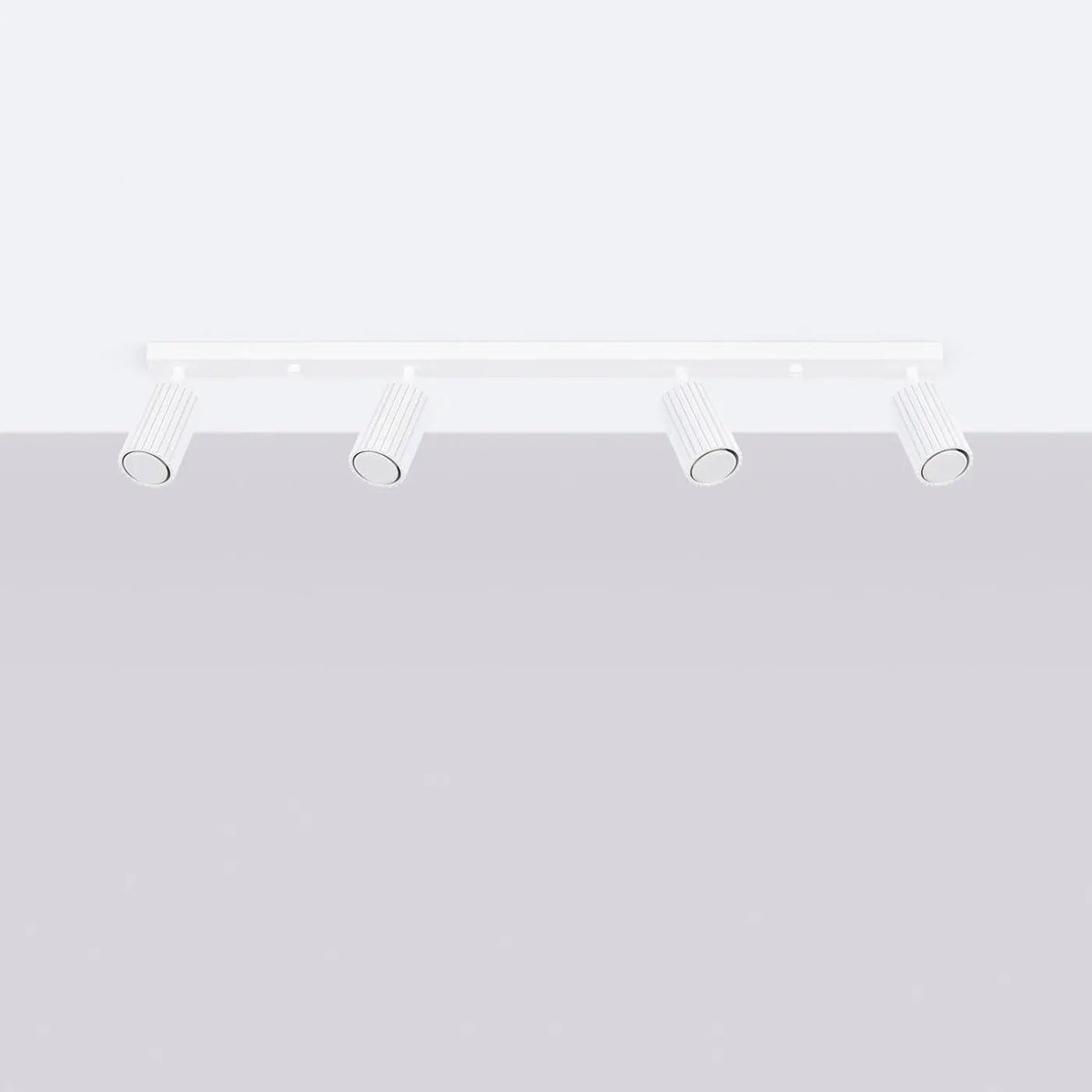 Plafonnier 4 Spots Orientables Rail Blanc - Dalumea - vue 2