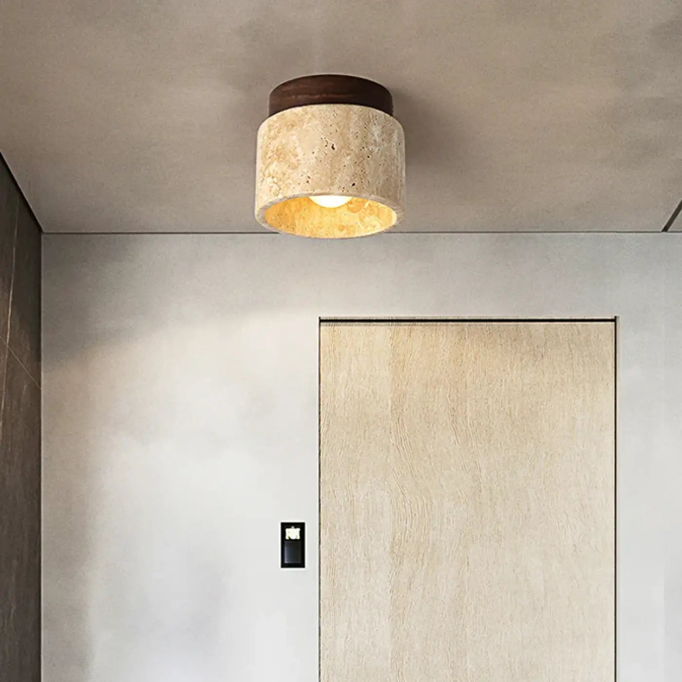 Plafonnier LED Pierre et Bois - Dalumea - vue 1