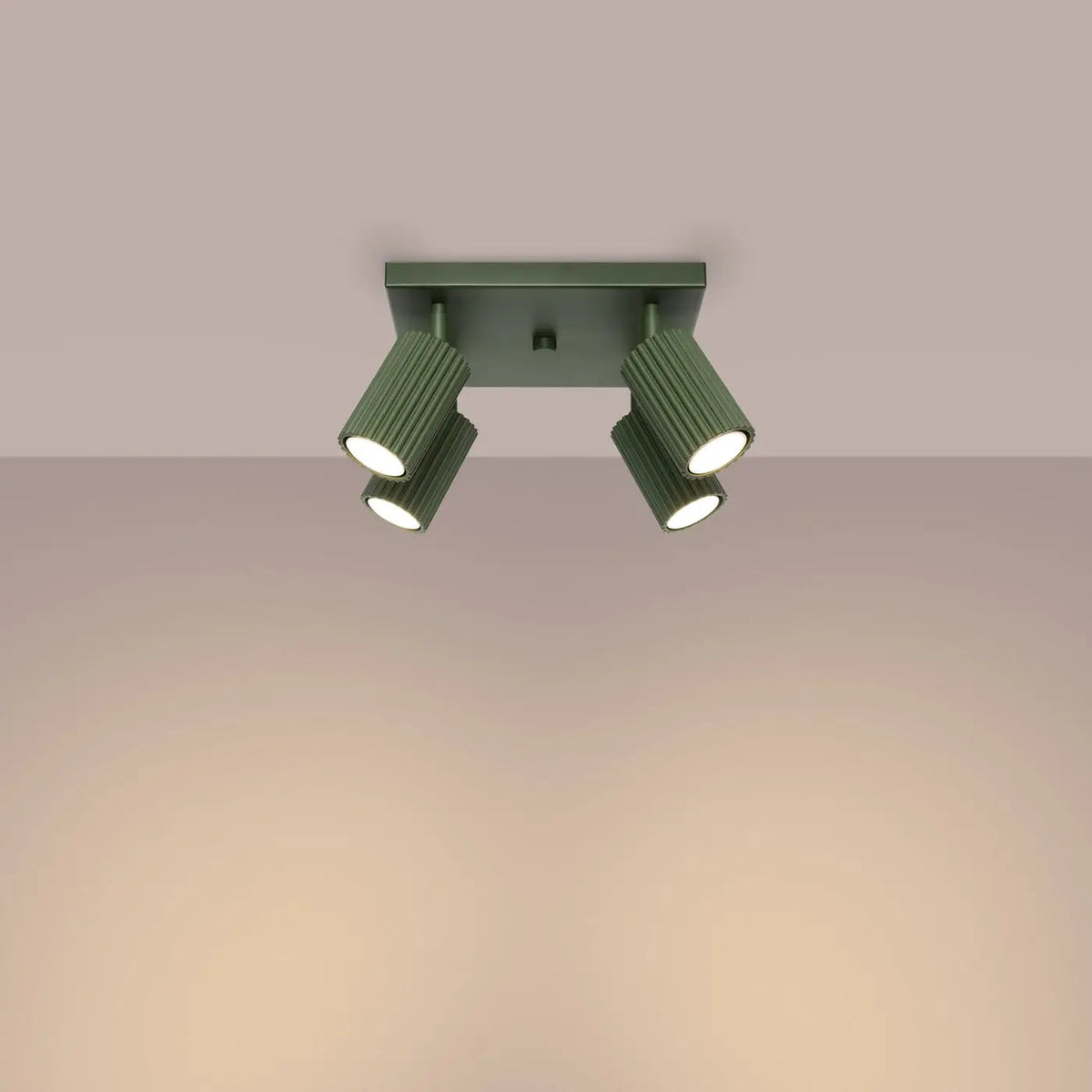 Plafonnier 4 Spots Vert Olive - Dalumea - vue 1