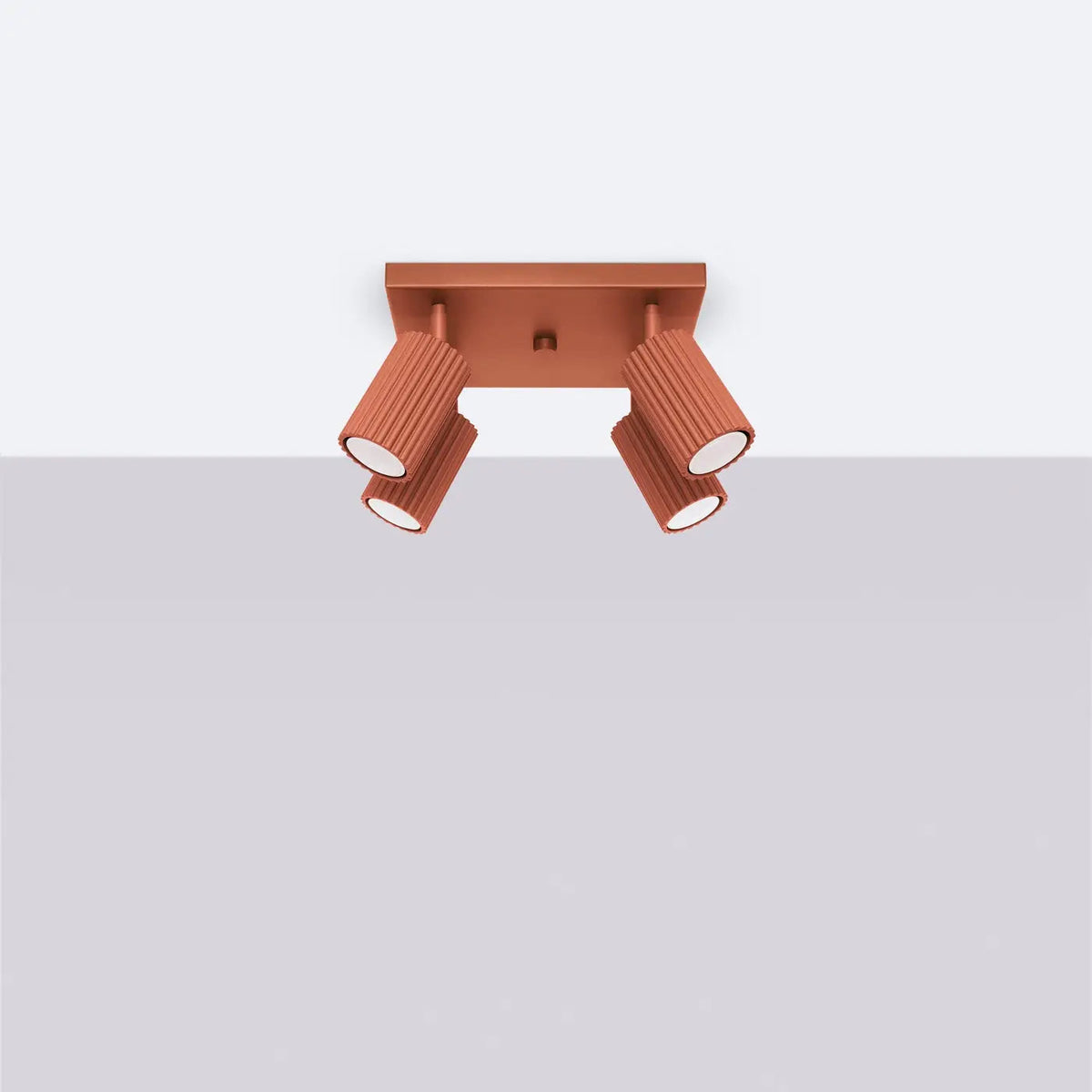 Plafonnier 4 Spots Rouge Ocre