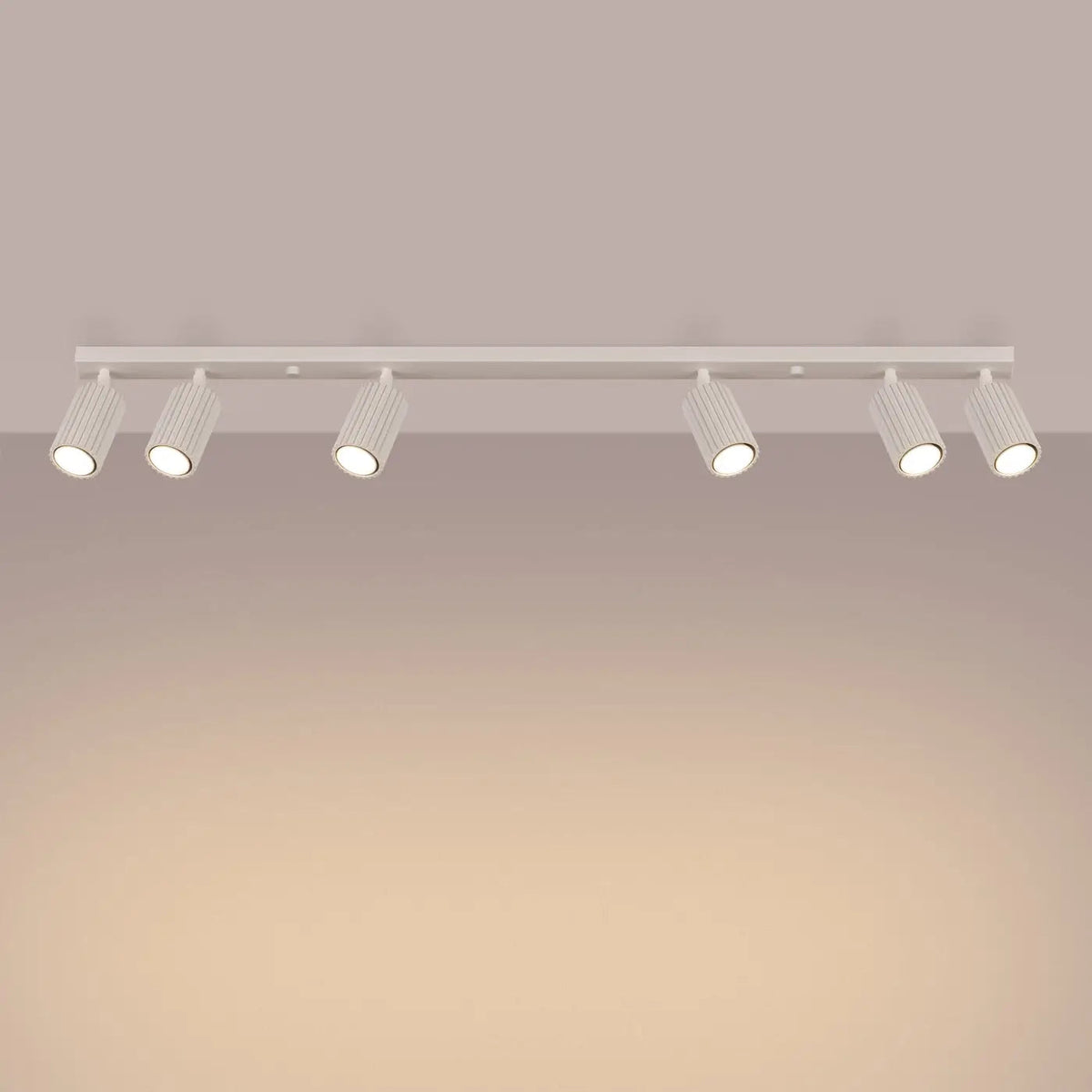 Plafonnier 6 Spots Orientables Beige - Dalumea - vue 1