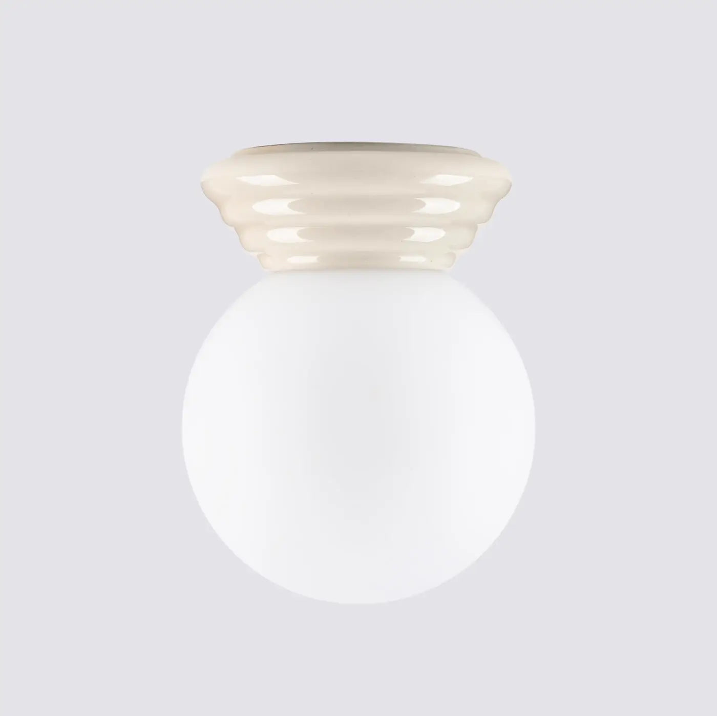 Plafonnier Boule Opaline Beige - Dalumea - vue 4