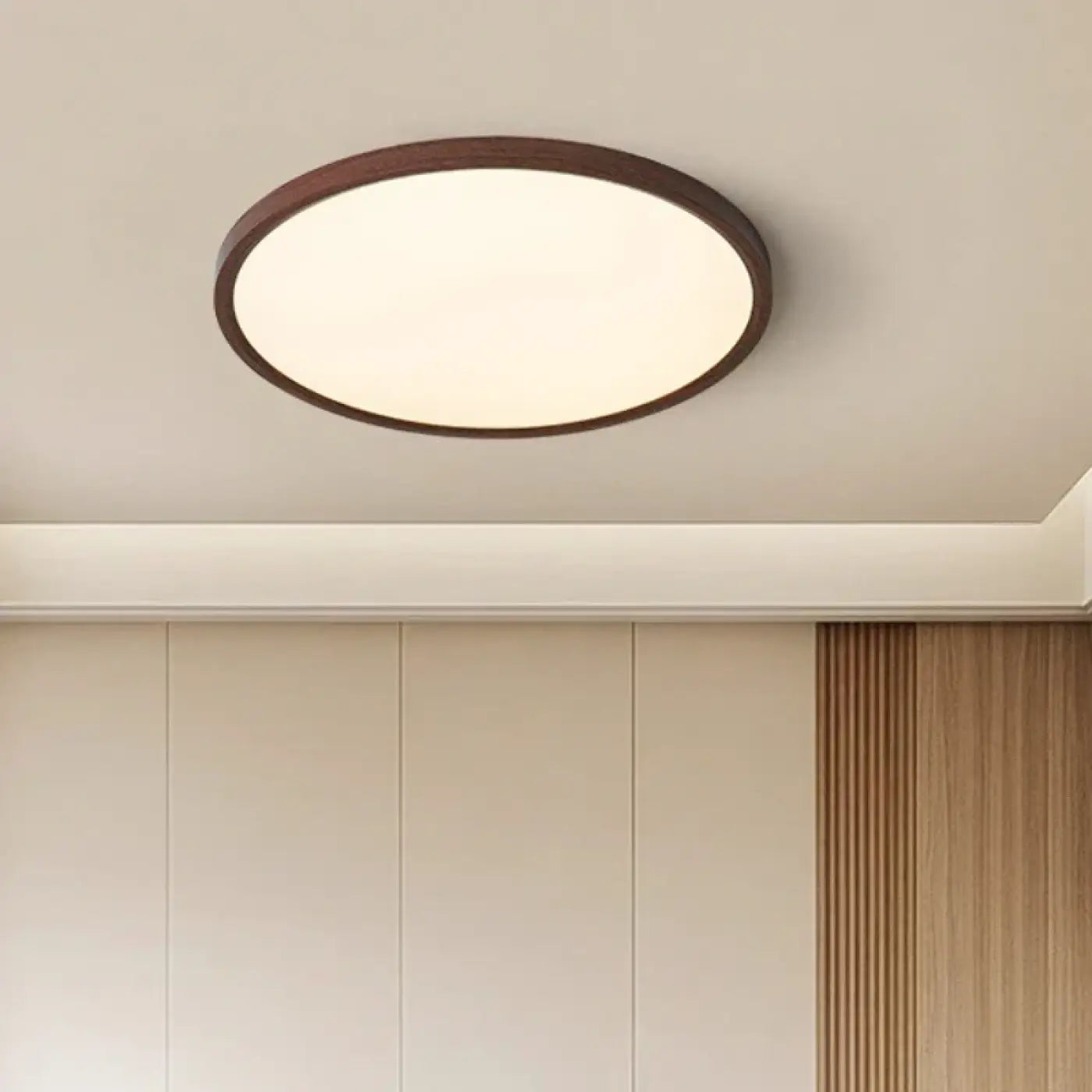 Plafonnier LED Rond Effet Bois - Dalumea - vue 2