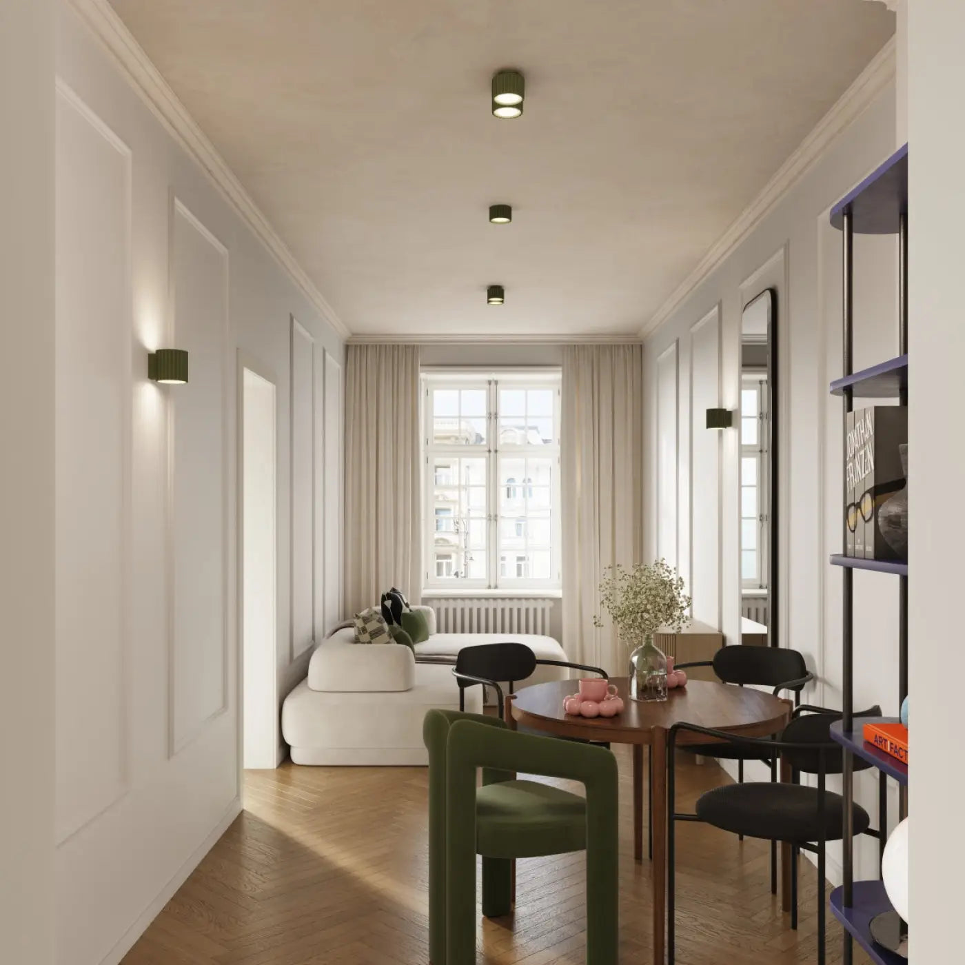 Plafonnier Double Spot Vert Olive - Dalumea - vue 7