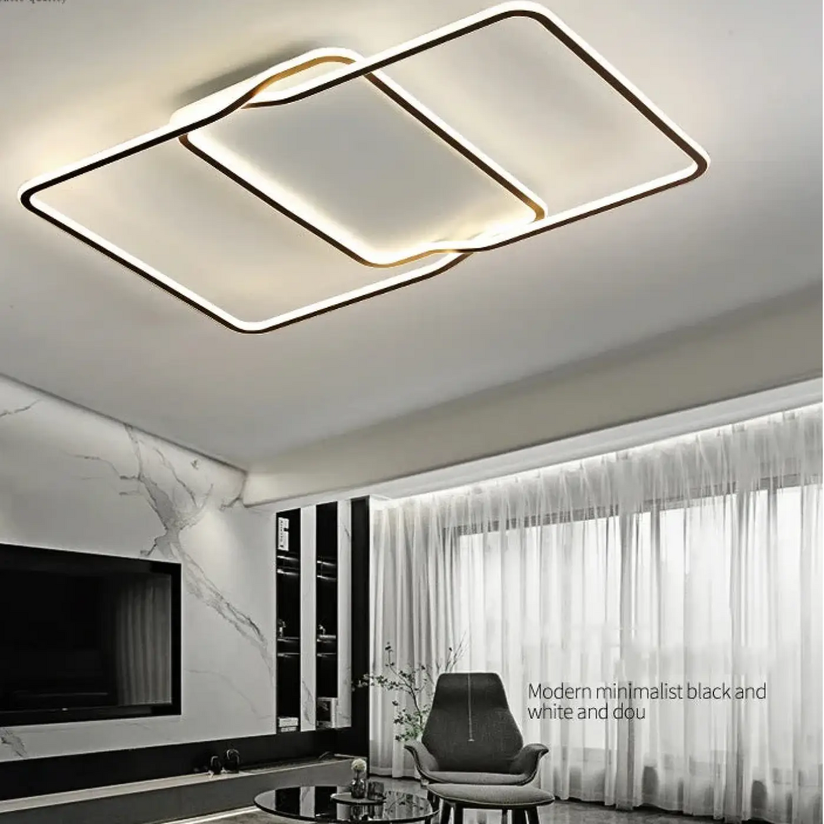 Plafonnier LED Rond Noir - Dalumea - vue 2