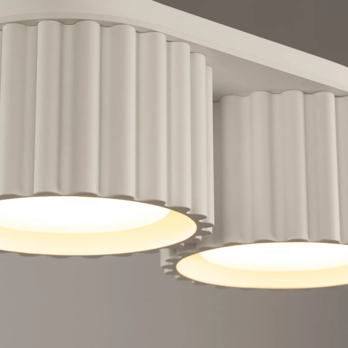 Plafonnier Double Spot Cylindrique Beige - Dalumea - vue 3