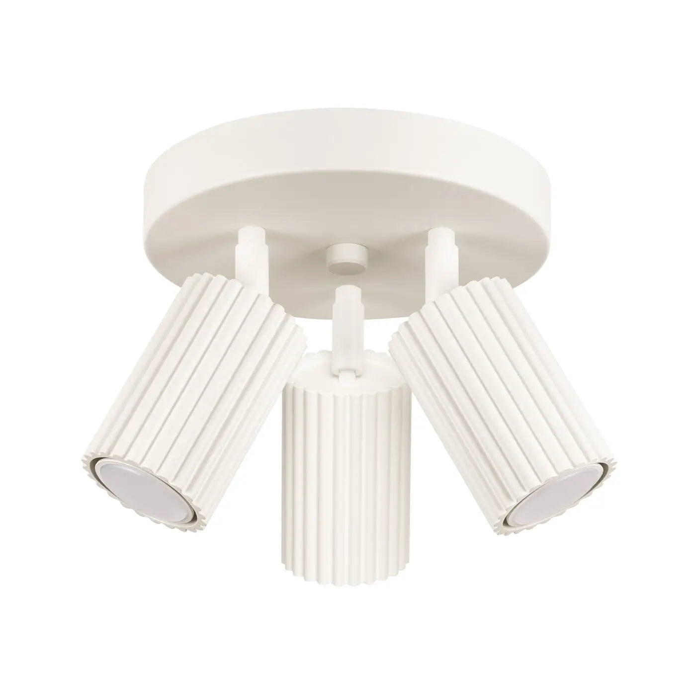 Plafonnier 3 Spots Orientables Cannelé Beige - Dalumea - vue 6