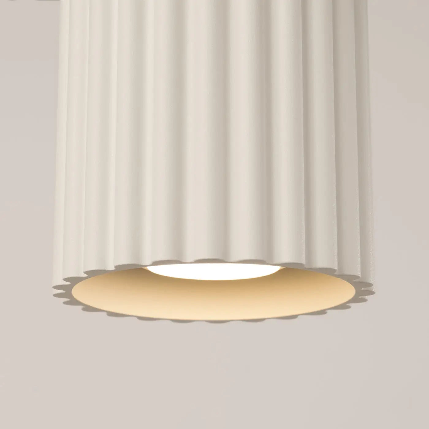 Plafonnier Cylindre Strié Beige - Dalumea - vue 3