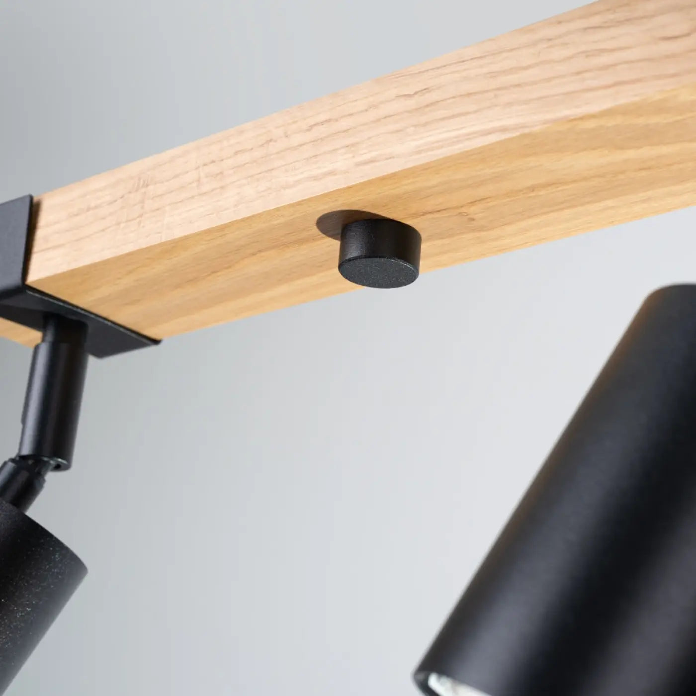 Plafonnier 4 Spots Orientables Barre Bois Noir - Dalumea - vue 5