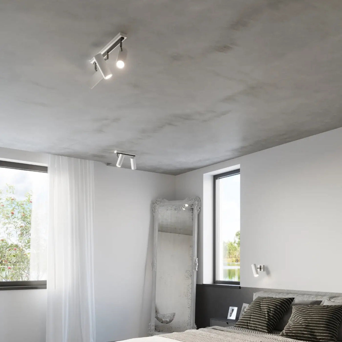 Plafonnier 3 Spots Orientables Blanc Design - Dalumea - vue 5