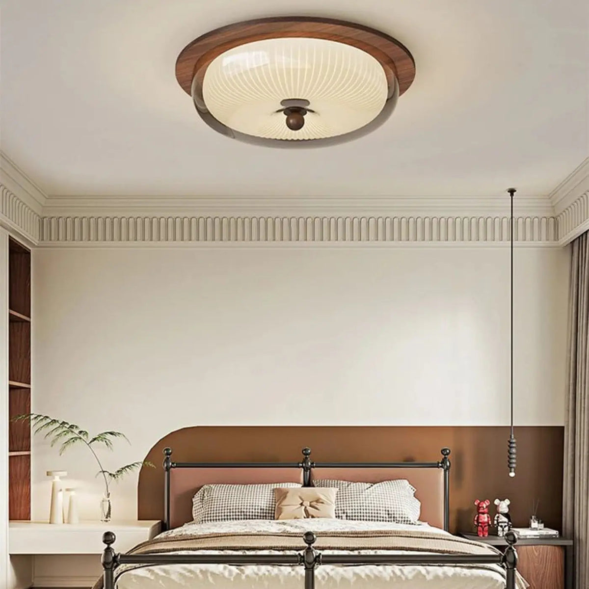 Plafonnier Bois et Verre Design Moderne - Dalumea - vue 3