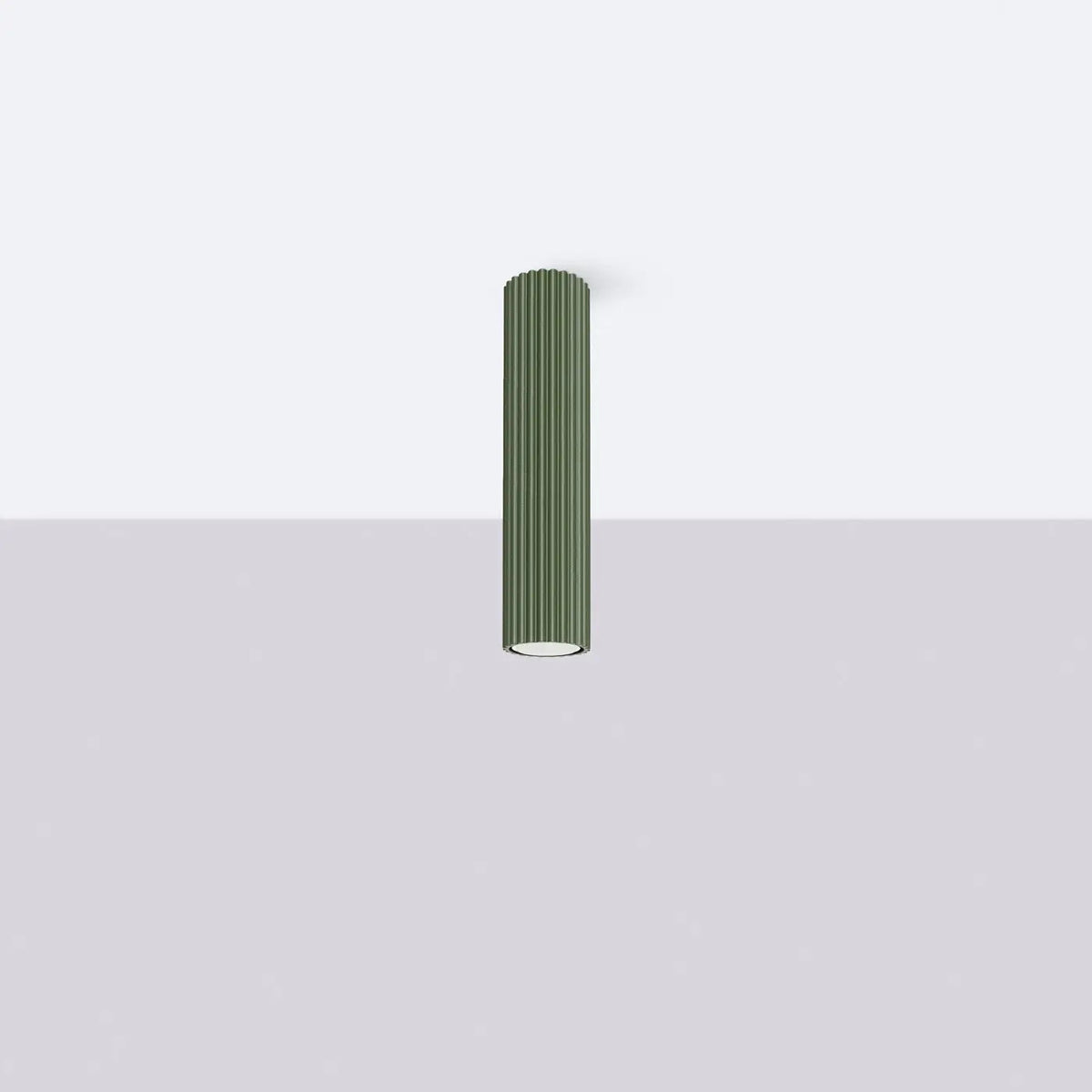Plafonnier LED Vert Olive Cylindrique