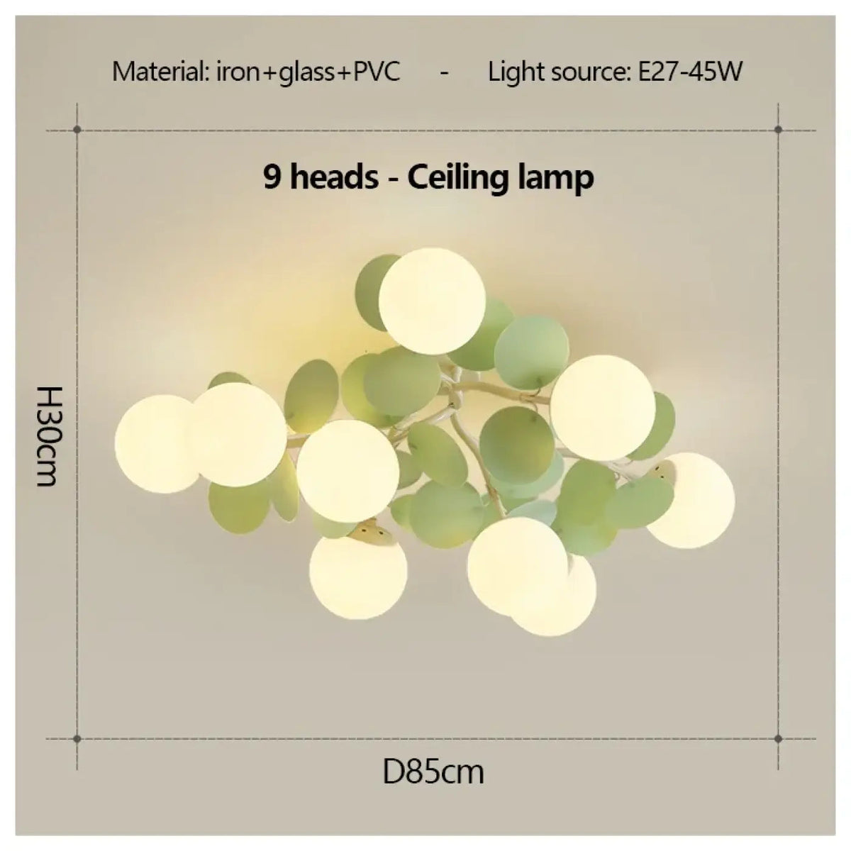 Plafonnier Globes LED Vert Clair - Dalumea - vue 8